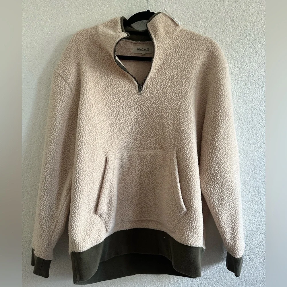 Madewell (Re)sourced Sherpa Half-Zip Sweatshirt